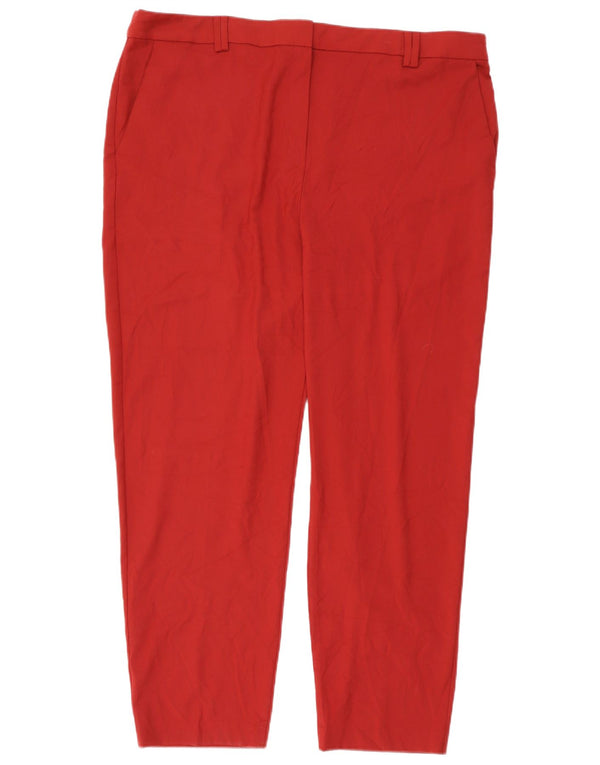 Pantaloni chino slim da donna Marks & Spencer UK 20 2XL W42 L30 poliestere rosso