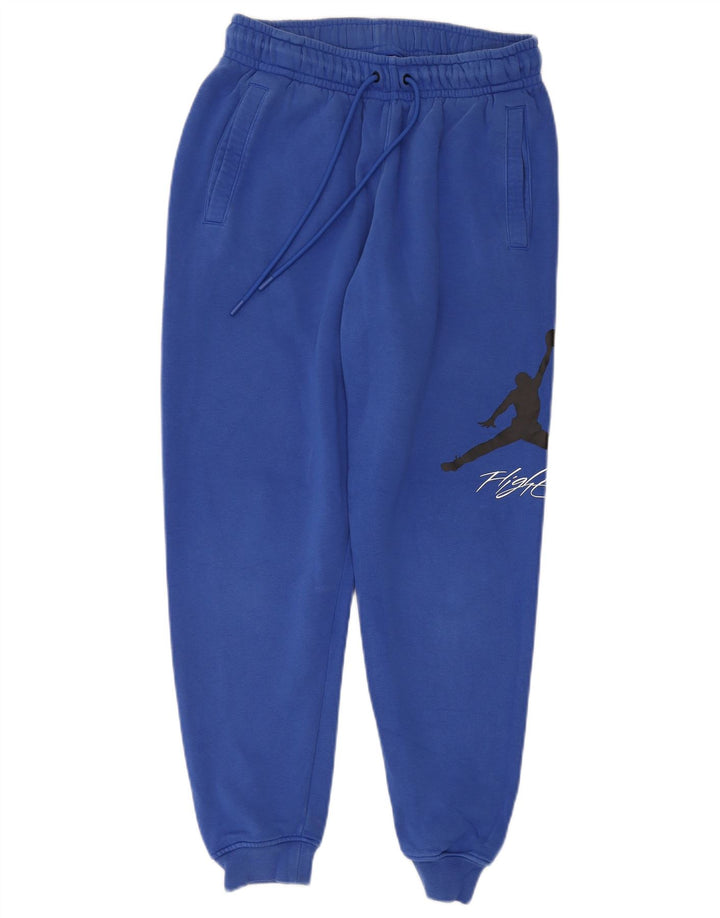 JORDAN Pantaloni da tuta con grafica da donna Joggers UK 10 Small Blu Cotone