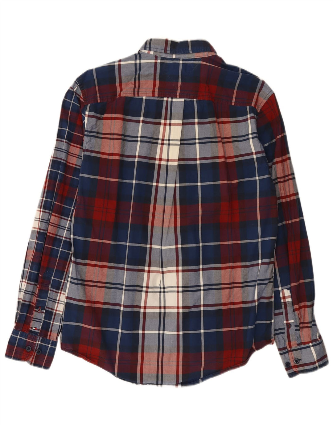 Camicia da uomo Regular Fit Tommy Hilfiger in cotone scozzese blu medio