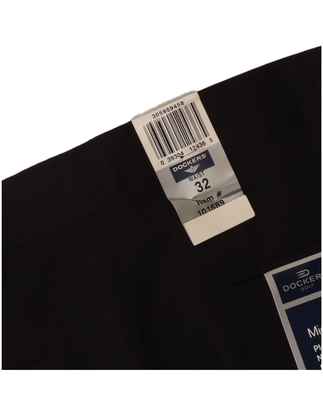 DOCKERS Pantaloncini chino con pegging da uomo W32 poliestere medio nero