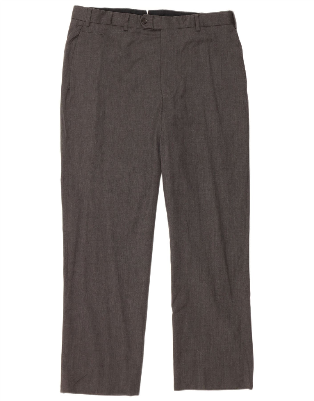 BROOKS BROTHERS Pantaloni da abito dritti da uomo W36 L30 Lana grigia