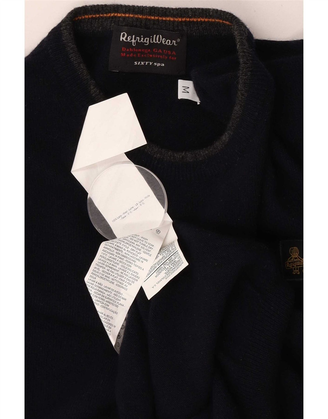 Refrigiwear Maglione da uomo Sixty spa girocollo maglione medio lana blu navy