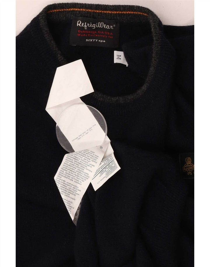 Refrigiwear Maglione da uomo Sixty spa girocollo maglione medio lana blu navy