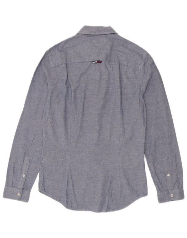 Tommy Hilfiger Mens Slim Fit Shirt Small Blue Flecked Cotton