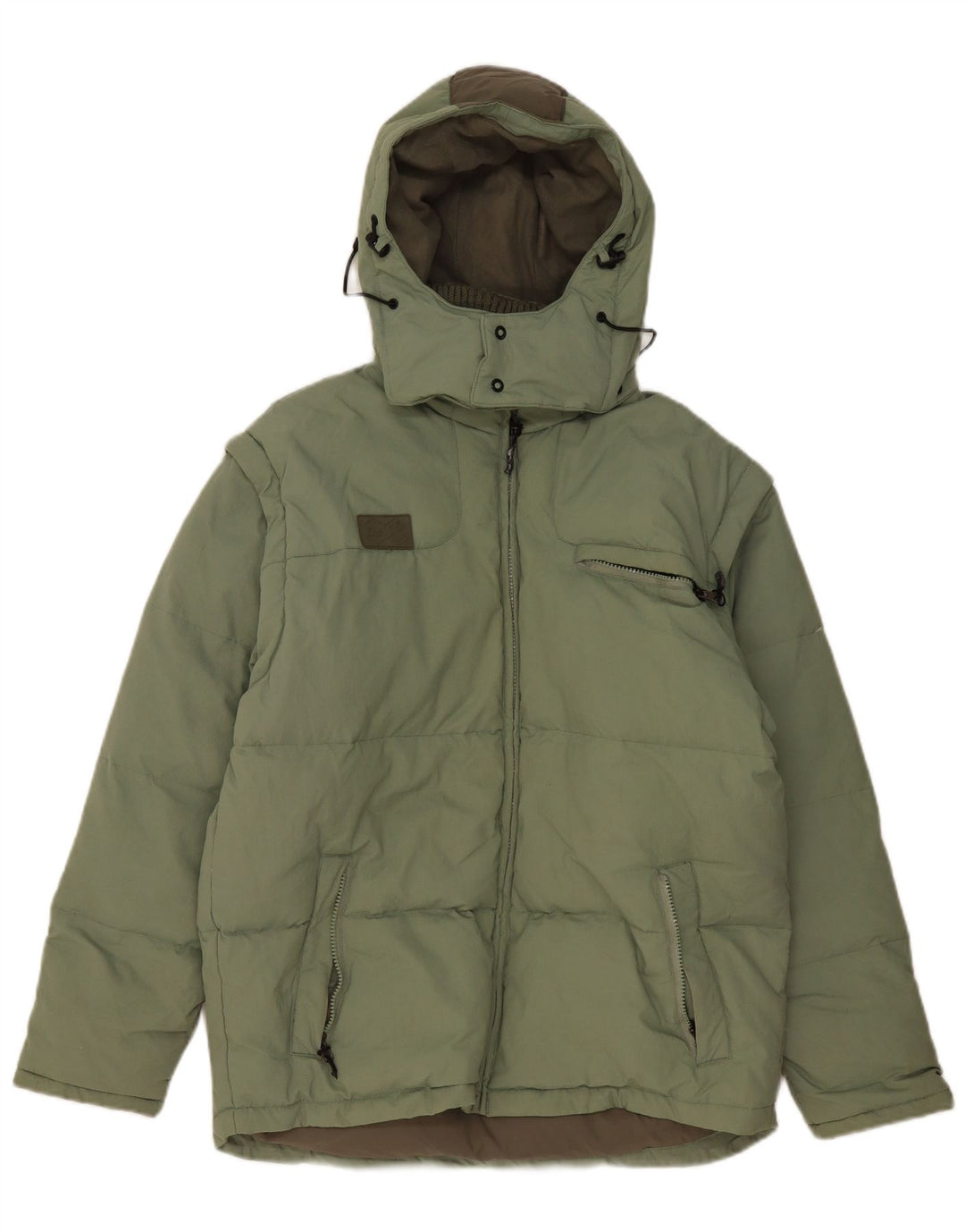 Giacca imbottita vestibilità ampia con cappuccio Fila da uomo UK 36 Small Verde poliestere
