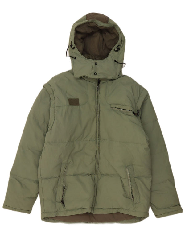 Giacca imbottita vestibilità ampia con cappuccio Fila da uomo UK 36 Small Verde poliestere