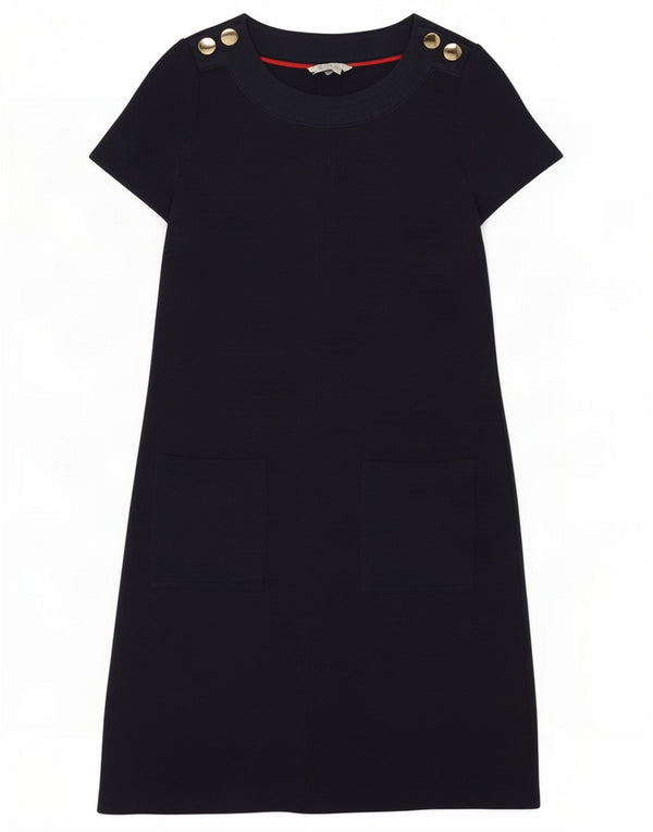 Boden Abito a trapezio da donna UK 10 piccolo blu navy in cotone