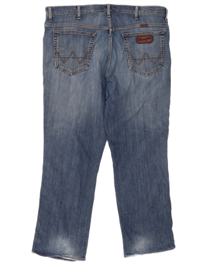 Jeans dritti invecchiati da uomo Wrangler W38 L27 Blu