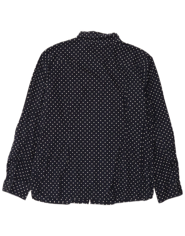 Tommy Hilfiger Womens Classic Fit Shirt 2XL Navy Blue Spotted Cotton