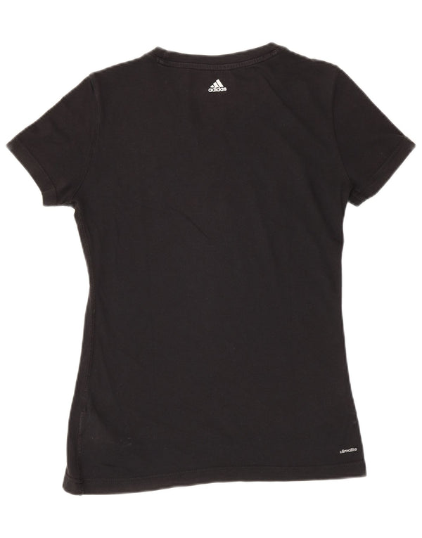 T-shirt grafica Adidas Climalite da donna UK 4/6 XS cotone nero