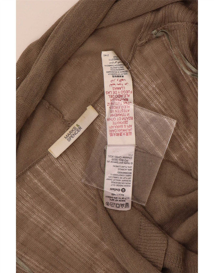Maglione cardigan aperto lungo da donna Marks & Spencer UK 14 Marrone medio