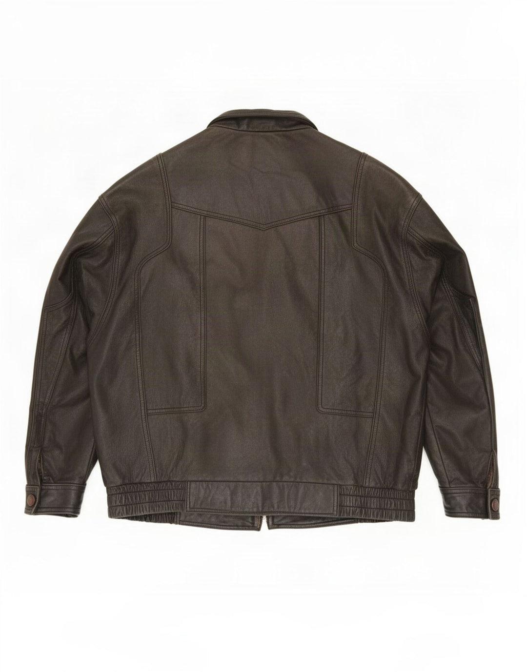 Giacca in pelle vintage da uomo IT 56 3XL Nera