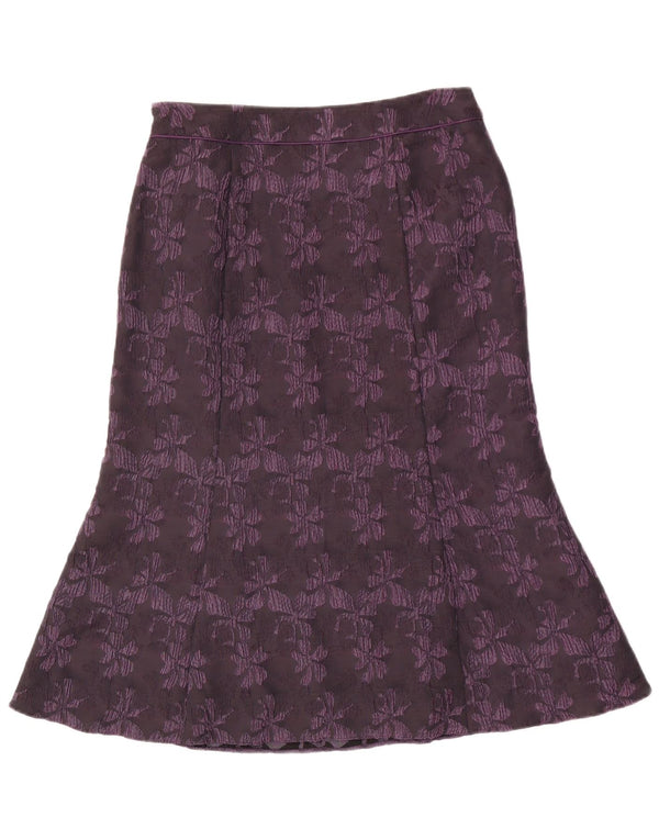 Gonna a tromba da donna CC UK 14 grande W30 viola floreale