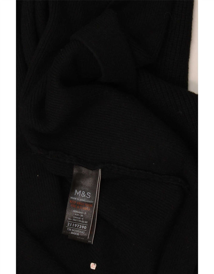 Maglione cardigan aperto da donna Marks & Spencer UK 8 piccolo viscosa nera