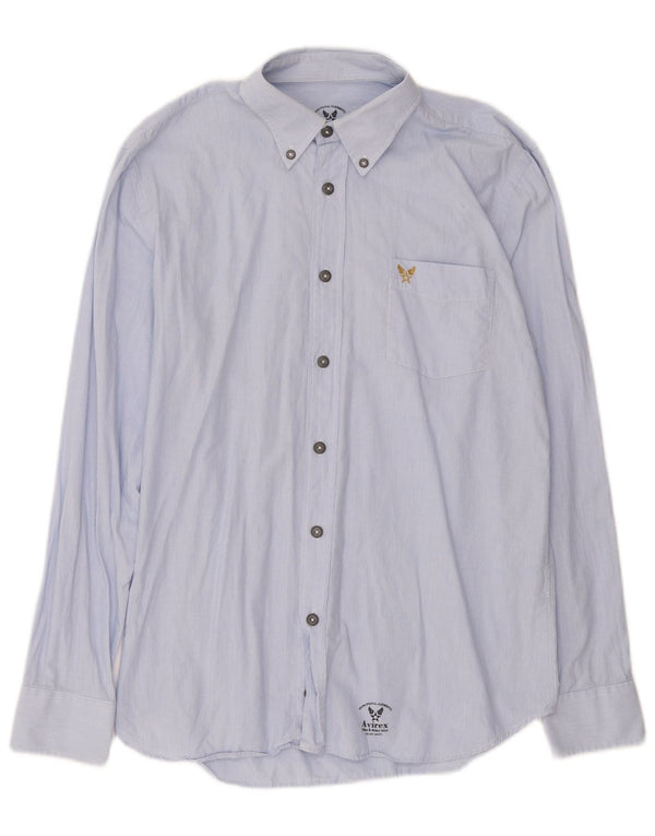 Camicia Uomo Avirex Gessato Blu Medio