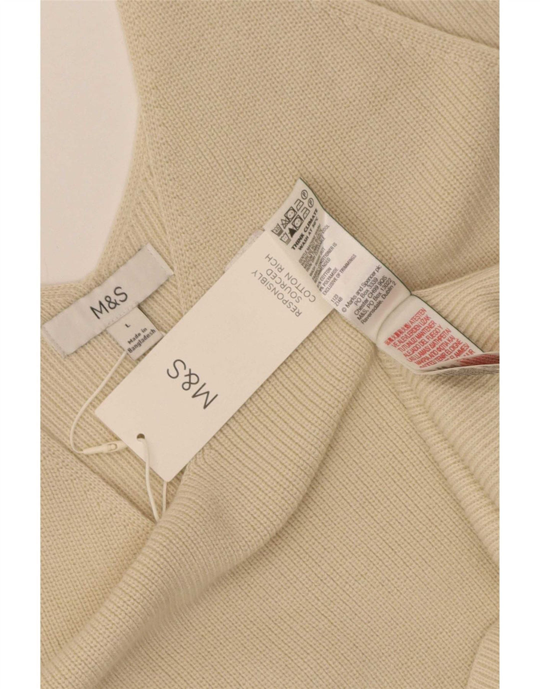 Canotta da donna Marks & Spencer UK 14 grande cotone beige