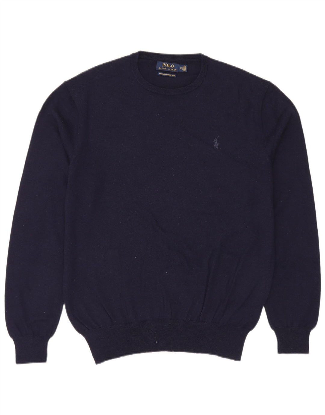 Polo Ralph Lauren Maglione girocollo da uomo in lana medio blu navy