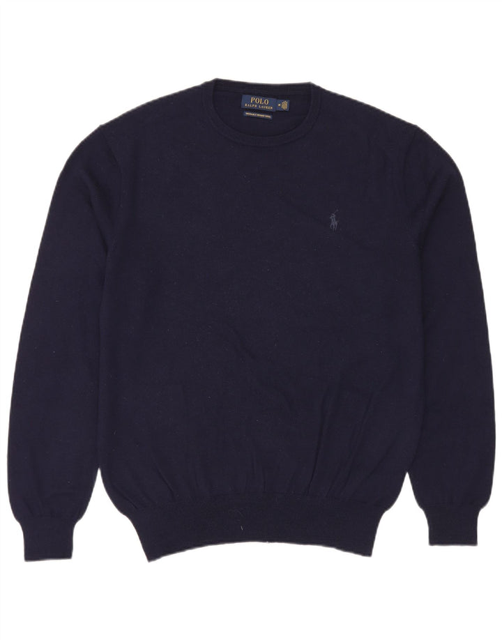 Polo Ralph Lauren Maglione girocollo da uomo in lana medio blu navy