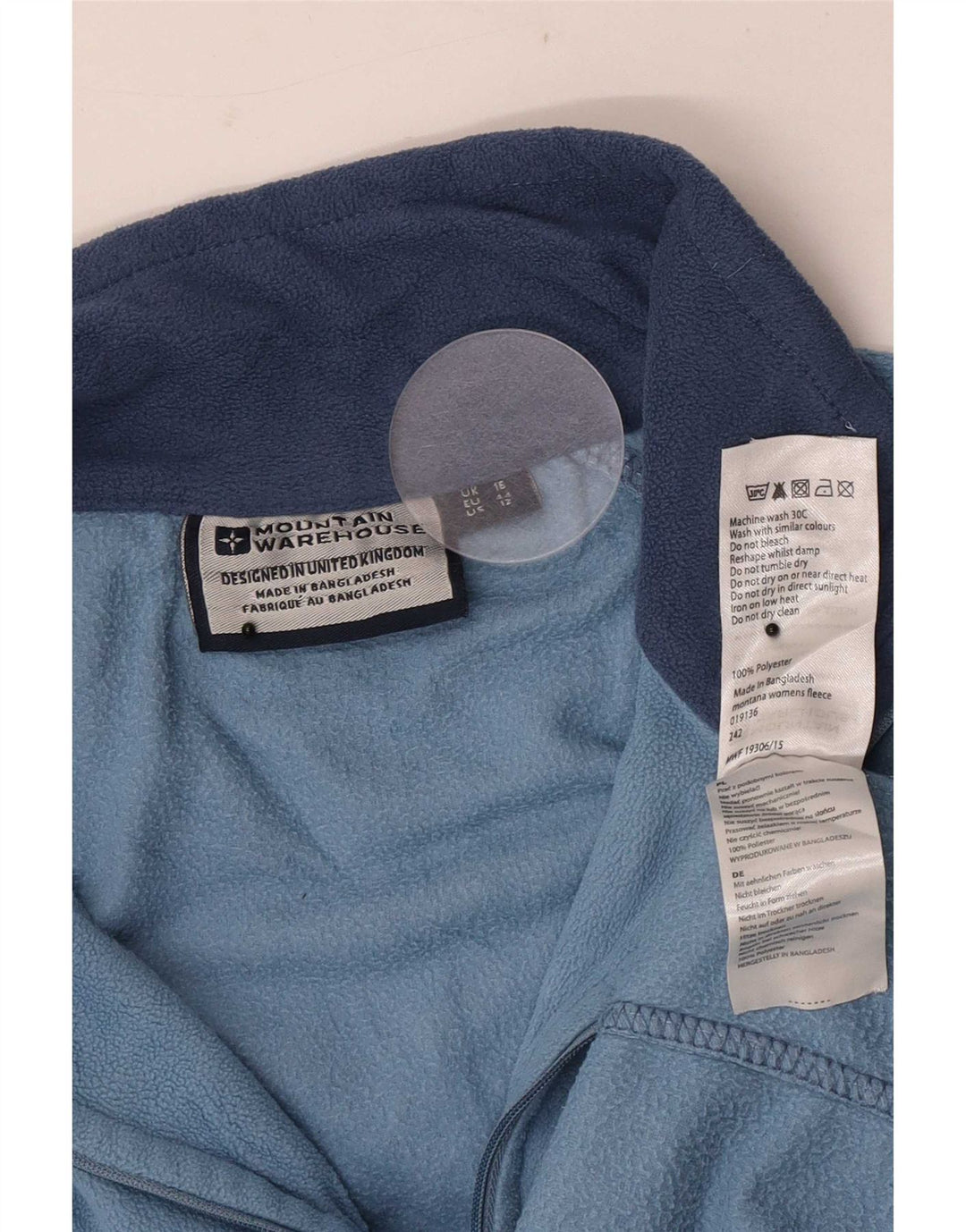 Maglione in pile da donna con collo e zip Mountain Warehouse UK 16 grande poliestere blu