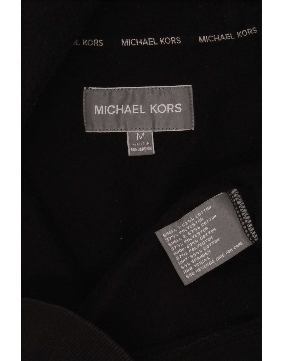 Maglione con cappuccio e zip grafica da uomo Michael Kors in cotone nero medio