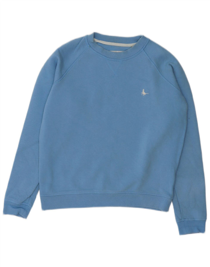 JACK WILLS Felpa oversize da donna Maglione UK 8 Piccolo cotone blu