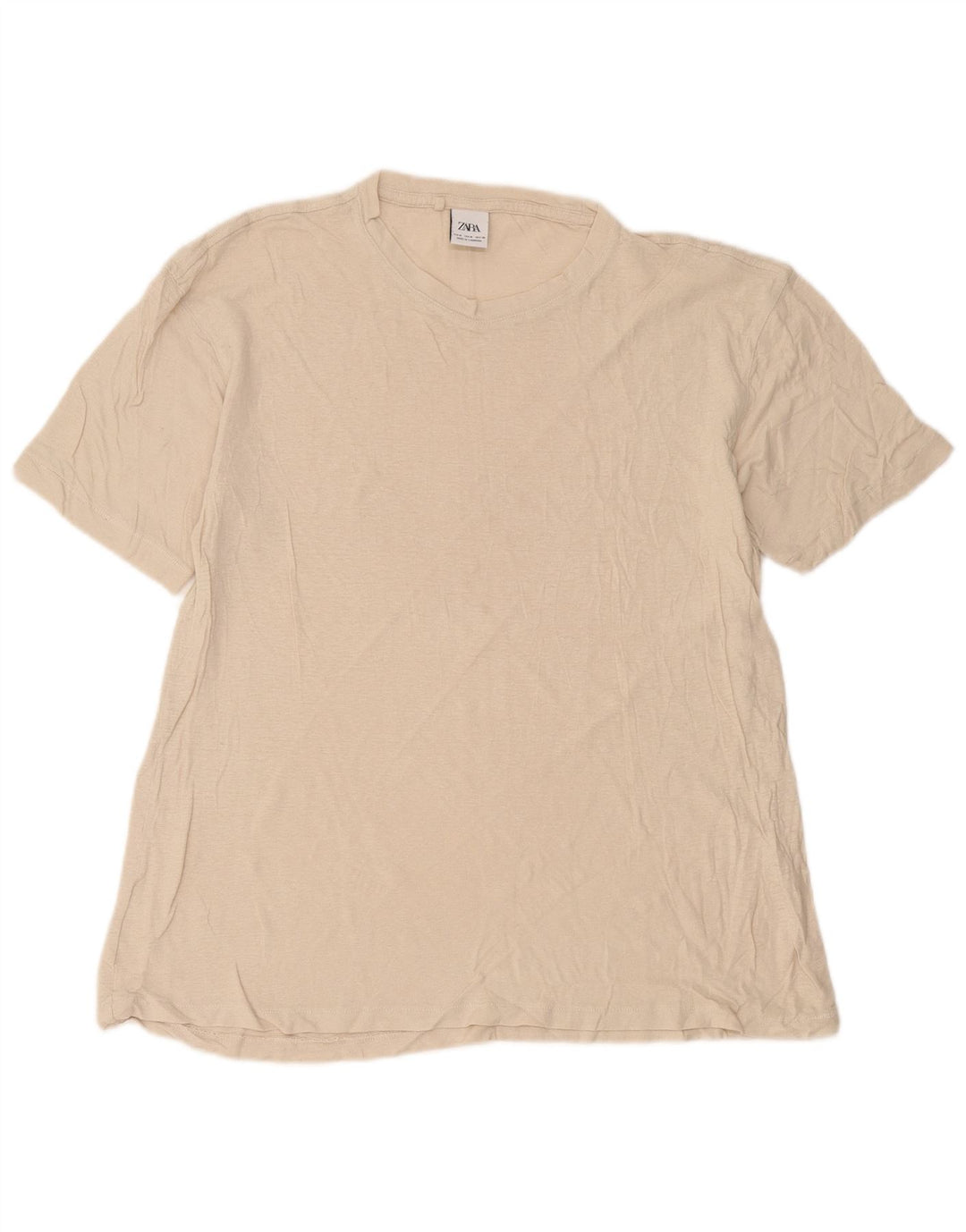 T-shirt Zara da uomo Top in lino beige medio