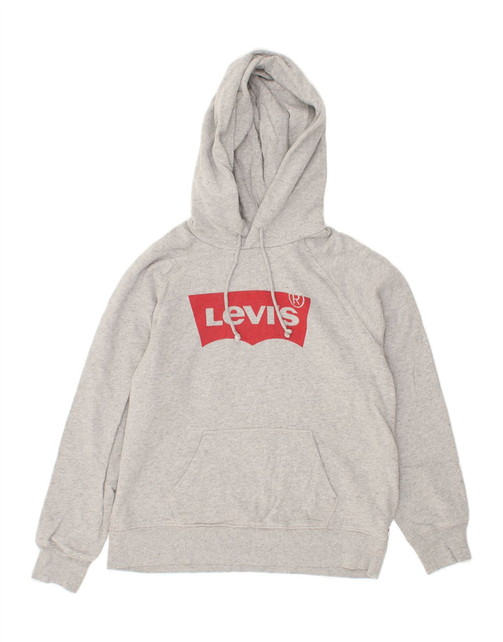 LEVI'S Mens Graphic Hoodie Jumper Medium Grey Vintage Levi's and Second-Hand Levi's from Messina Hembry 