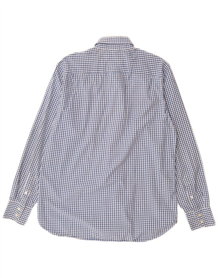 Camicia a quadri da uomo Tommy Hilfiger in cotone a quadretti blu medio