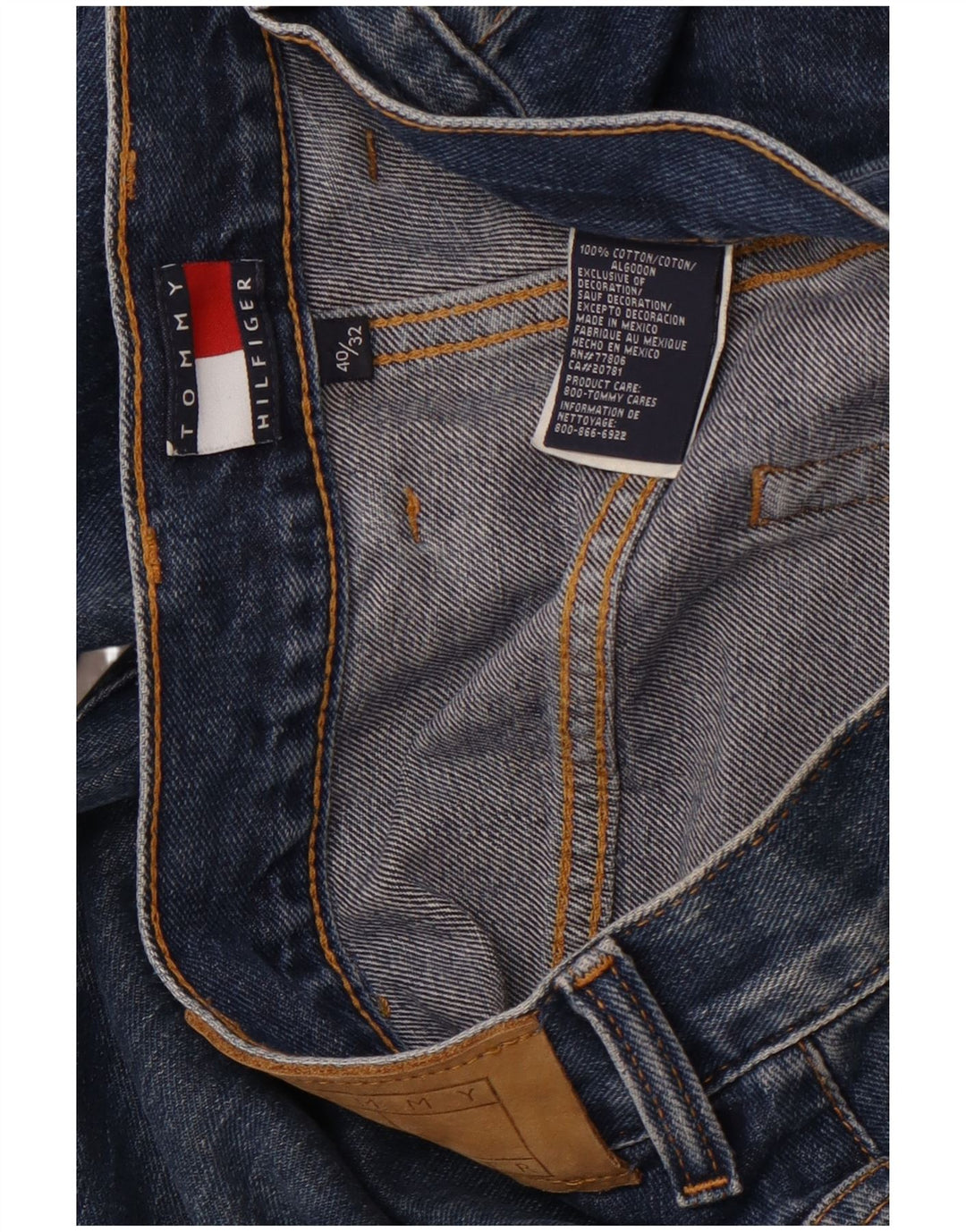 TOMMY HILFIGER Jeans dritti da uomo W40 L32 cotone blu