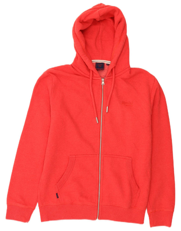 Maglione con cappuccio e zip da uomo Superdry grande in cotone rosso