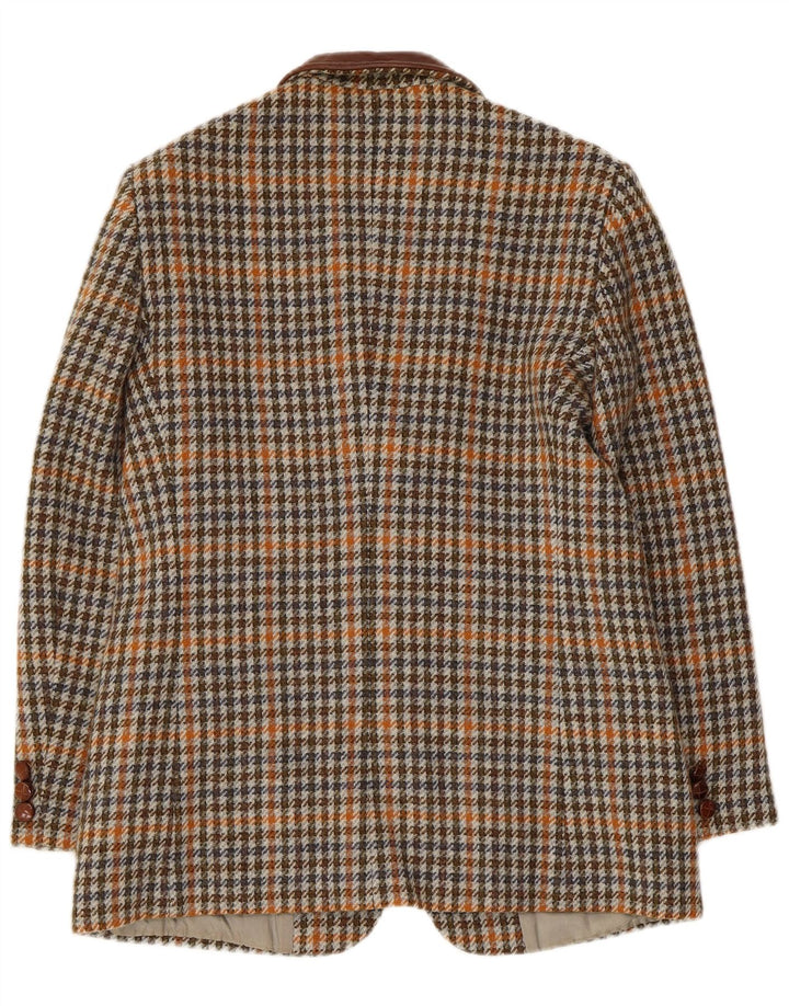 Giacca blazer da donna a 2 bottoni Sportmax UK 12 pied de poule marrone medio