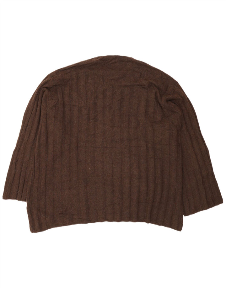 Maglione maglione girocollo da uomo, vestibilità ampia, marrone medio
