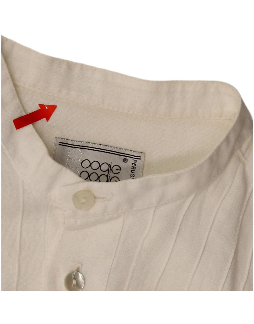 Camicia pullover vintage da uomo con maniche a 3/4 bianco medio