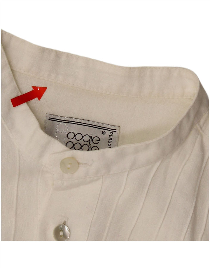 Camicia pullover vintage da uomo con maniche a 3/4 bianco medio