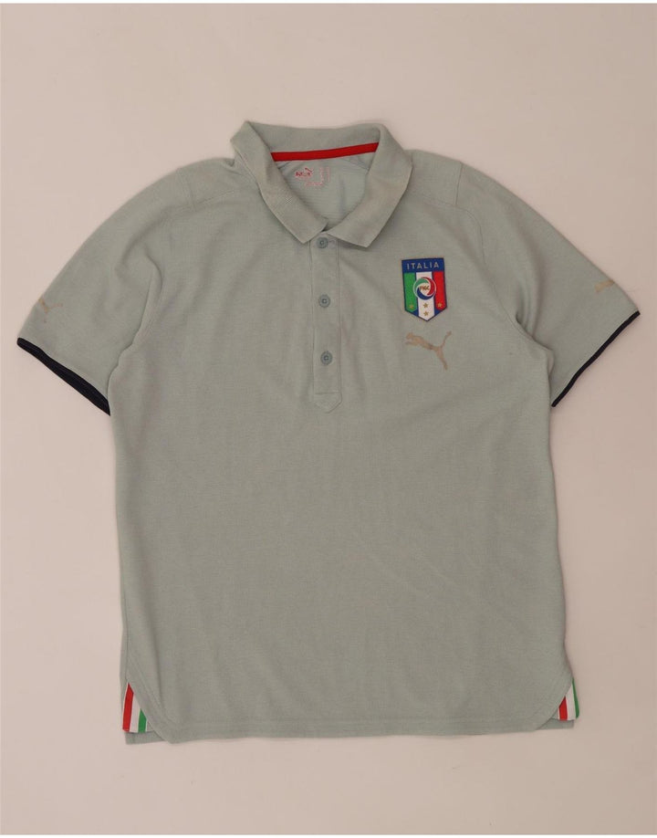 Polo grafica da uomo Puma Italia in cotone blu medio