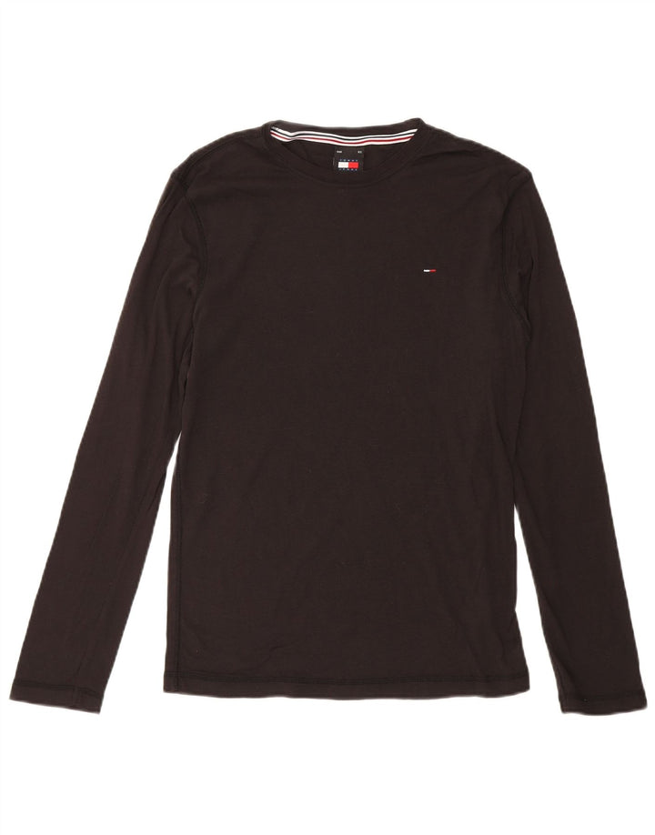 TOMMY HILFIGER Mens Top Long Sleeve Medium Black Cotton