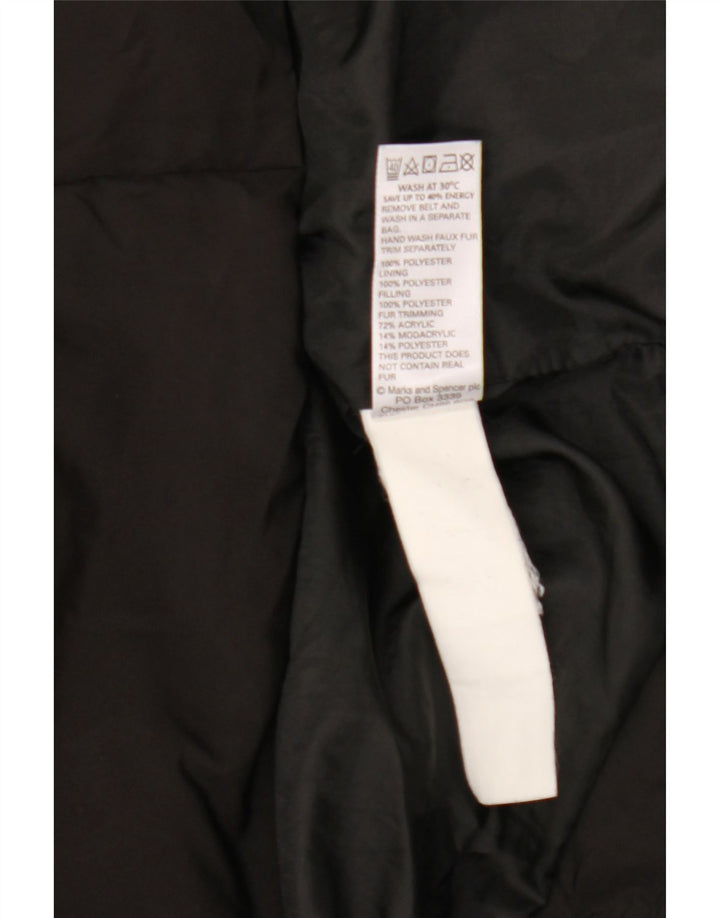 Cappotto imbottito con cappuccio da donna Marks & Spencer UK 18 XL poliestere nero
