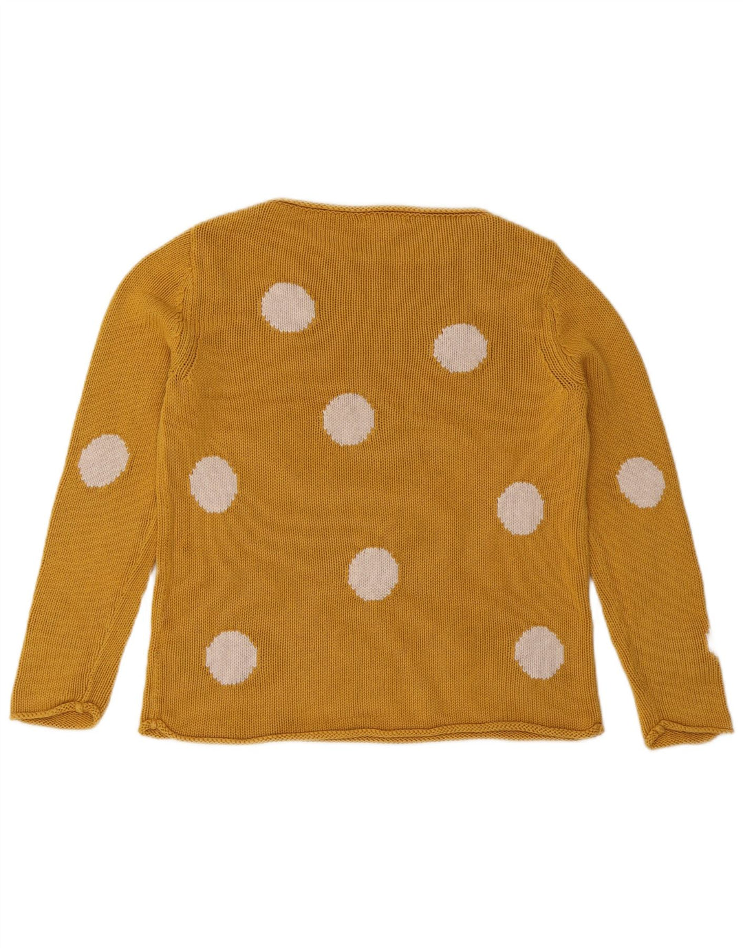 WHITE STUFF Maglione da donna con scollo a barca UK 12 Giallo medio geometrico
