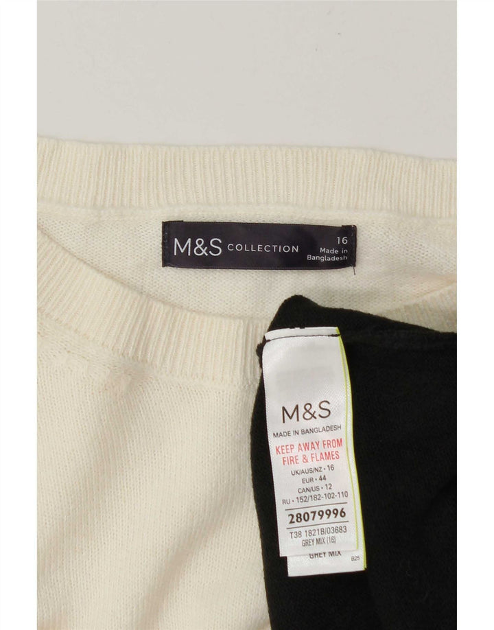 Maglione maglione con scollo a barca da donna Marks & Spencer UK 16 grande grigio