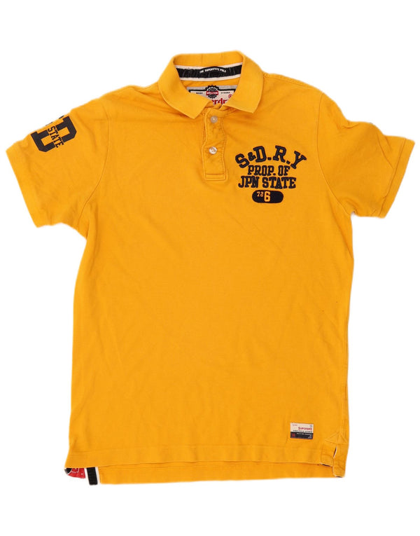 Polo grafica da uomo SUPERDRY XL in cotone giallo