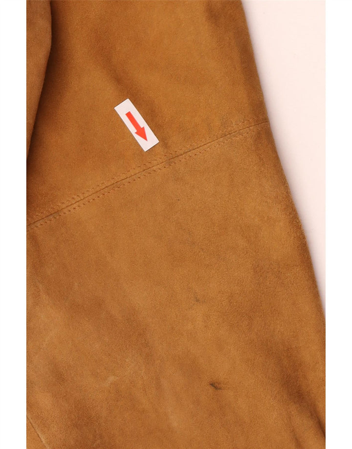 Giubbotto bomber vintage in pelle scamosciata da uomo IT 48 in pelle marrone medio