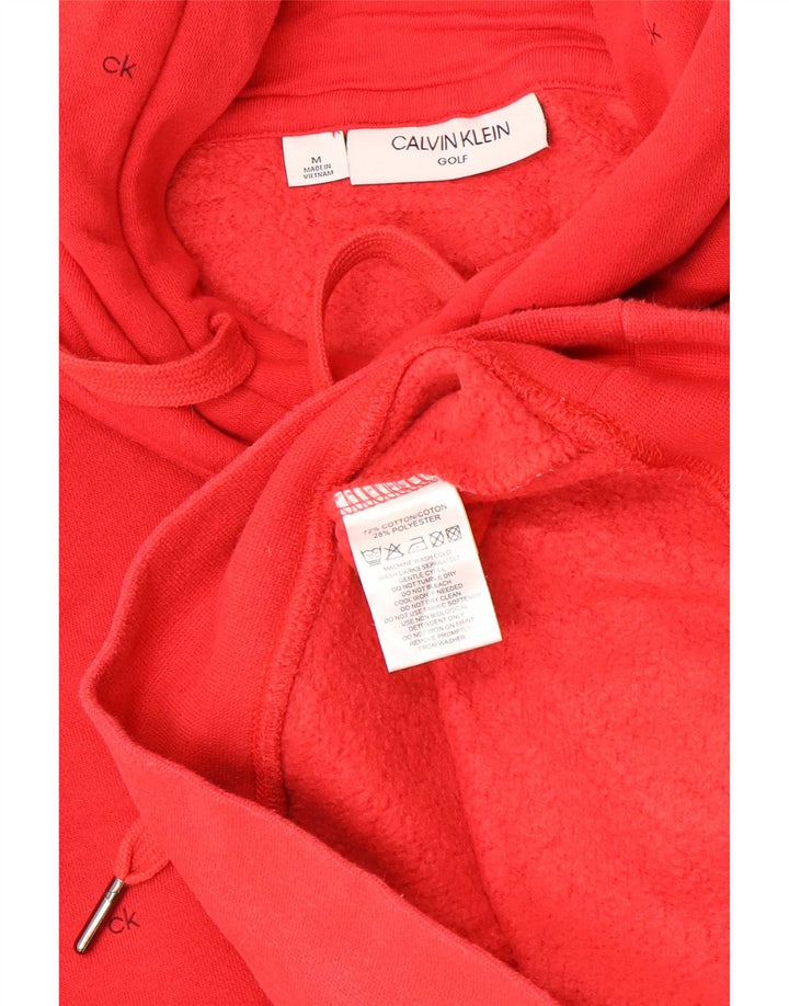 Maglione con cappuccio grafico da uomo Calvin Klein in cotone rosso medio