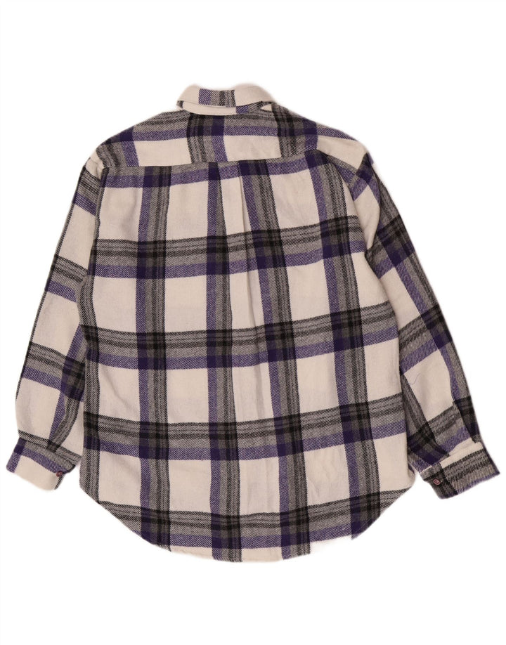 Camicia vintage da uomo oversize in flanella Piccolo poliestere scozzese multicolore