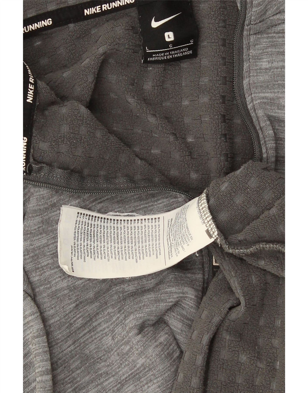 Nike - Maglia da tuta pullover con zip e collo da uomo, grande, in poliestere chiazzato grigio