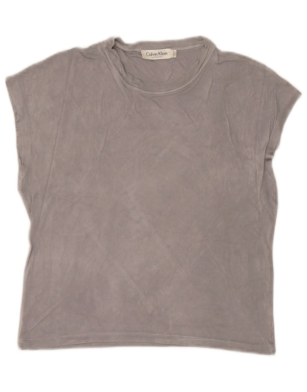Maglietta corta da donna Calvin Klein Top UK 14 Rayon grigio medio
