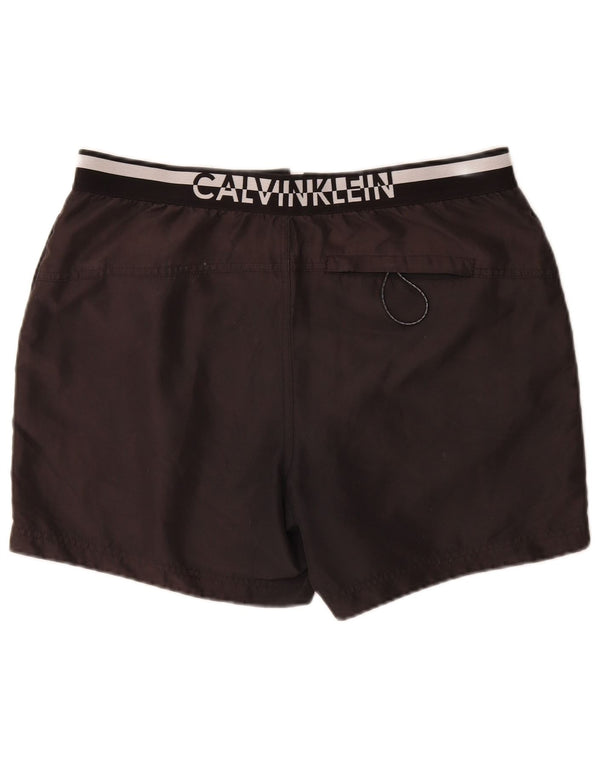Pantaloncini da bagno grafici da uomo Calvin Klein grandi in poliestere nero