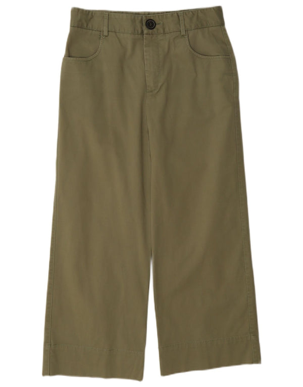 Pantaloni corti a gamba larga a vita alta da donna Zara piccoli W26 L23 cotone kaki