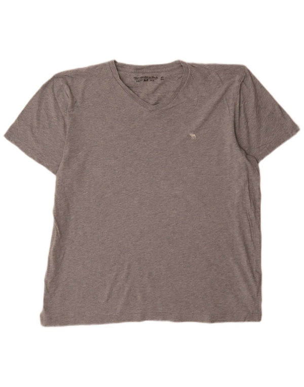 T-shirt da uomo Abercrombie & Fitch XL in cotone mélange grigio
