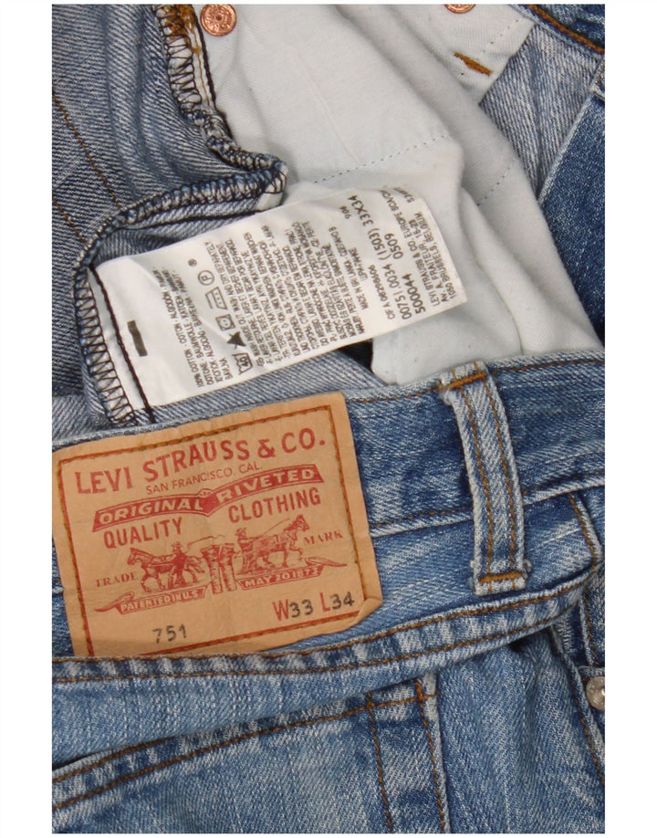 Levi's Uomo 751 Jeans dritti W33 L30 Cotone Blu