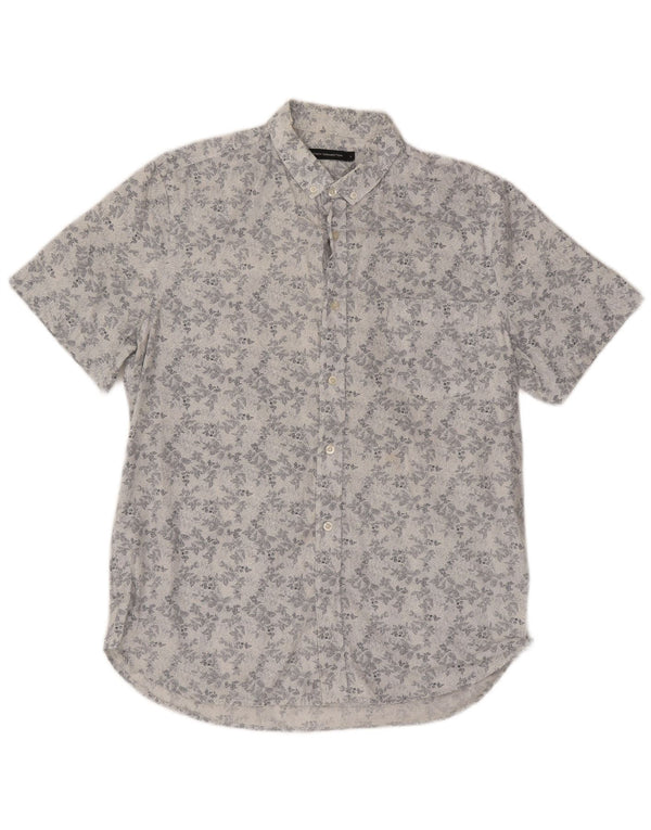 Camicia a maniche corte da uomo French Connection grande cotone floreale bianco